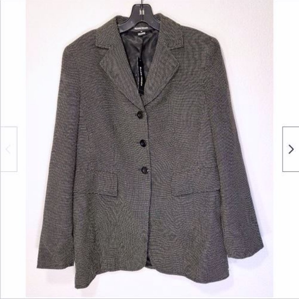 Nwt Ellen Tracy Black Polka Dot 3 Button Blazer Jacket 12